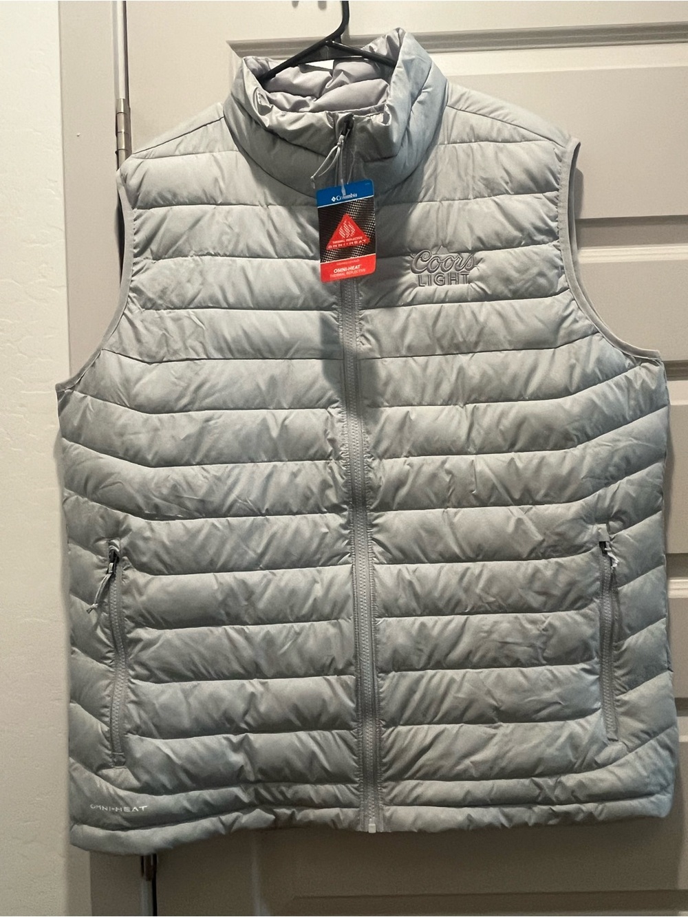 NWT Columbia Omni-Heat Puffer Vest Gray Coors Light Embroidered XL